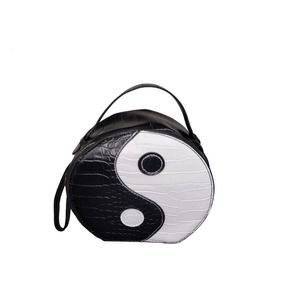 Ying Yang Crossbody Bag White/Black Scale Texture